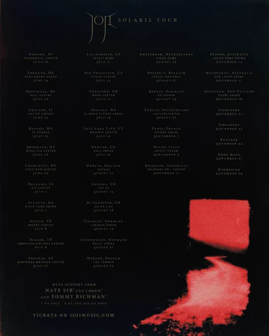 Official Joji tour moment shared on X